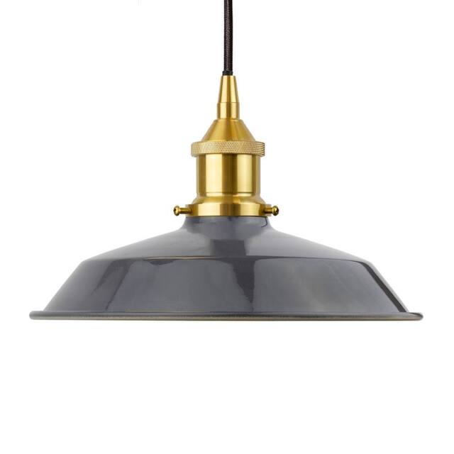 SE Home Slate Grey Small Trinity Metal Pendant Light - Polished Brass - image 1
