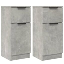 Berkfield Home Sideboards 2 pcs Concrete Grey 30x30x70 cm Engineered Wood - Size: 30 x 30 x 70 cm - thumbnail 2