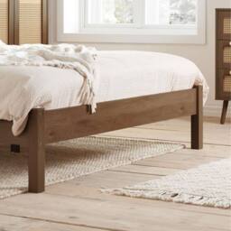 Birlea Double Rattan Bed Frame Walnut Croxley 4FT6 Double 135cm in Brown - thumbnail 3