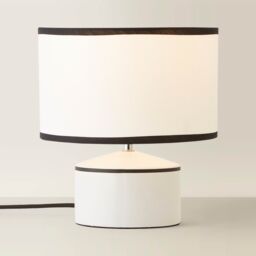 ValueLights Julia Black Trim Ceramic Table Lamp with Black Trim Linen Drum Shade in Cream - thumbnail 6