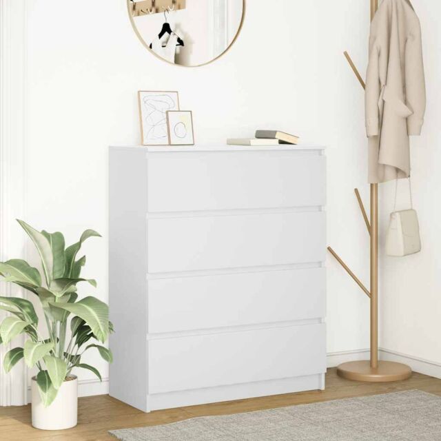 Berkfield Home Sideboard White 80x35x99 cm Engineered Wood - Size: 80 x 35 x 99 cm - image 1