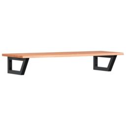 Berkfield Home Basin Shelf Wall Mounted Steel & Solid Wood Oak in Brown - thumbnail 2