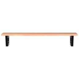 Berkfield Home Basin Shelf Wall Mounted Steel & Solid Wood Oak in Brown - thumbnail 4