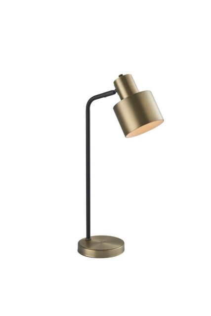Netlighting Mayfield Task Table Lamp Matt Antique Brass Plate Matt Black in Gold - image 1