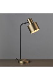 Netlighting Mayfield Task Table Lamp Matt Antique Brass Plate Matt Black in Gold - thumbnail 2