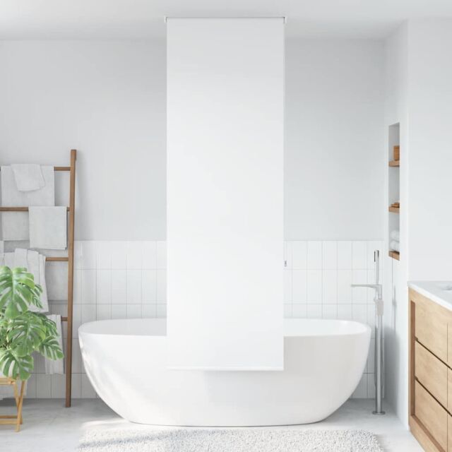Berkfield Home Shower Roller Blind 80x240 cm Fabric Width 76 cm in White - image 1