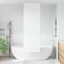 Berkfield Home Shower Roller Blind 80x240 cm Fabric Width 76 cm in White - thumbnail 1