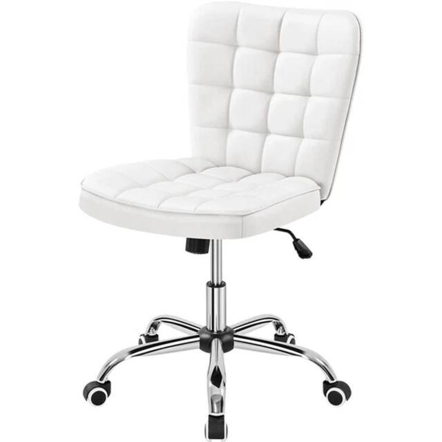 KORVIXA White PU Leather Armless Chair - Size: 100 cm x 100 cm - image 1