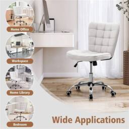 KORVIXA White PU Leather Armless Chair - Size: 100 cm x 100 cm - thumbnail 4