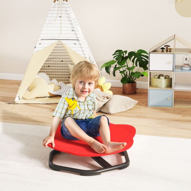 AIYAPLAY Planet-Shaped Kids Swivel Chair, Sensory Spinning Chair in Red - image 1
