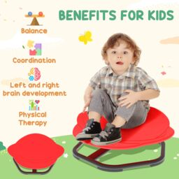 AIYAPLAY Planet-Shaped Kids Swivel Chair, Sensory Spinning Chair in Red - thumbnail 6