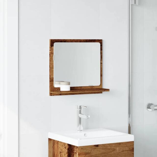 Berkfield Home Durable Bathroom Mirror Cabinet Old Wood 40x11x37 cm Engineered Wood in Brown - Size: 40 x 11 x 37 cm - image 1