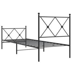 Berkfield Home Metal Bed Frame without Mattress with Footboard Black 80x200cm - Size: 80x200 cm - thumbnail 6