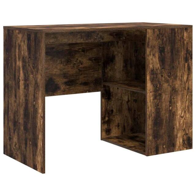 Berkfield Home Writing Desk Smoked Oak Engineered wood Medium Writing Desk in Brown - image 1