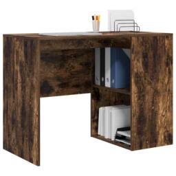 Berkfield Home Writing Desk Smoked Oak Engineered wood Medium Writing Desk in Brown - thumbnail 3