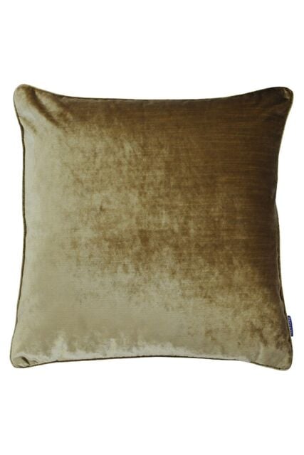 Paoletti Luxe Velvet Piped Cushion in Gold - Size: 55 cm x 55 cm - image 1