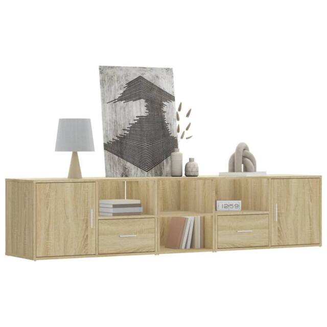 Berkfield Home Corner Cabinet Sonoma Oak 200x40x45 cm Engineered Wood in Brown - Size: 200 x 40 x 45 cm - image 1