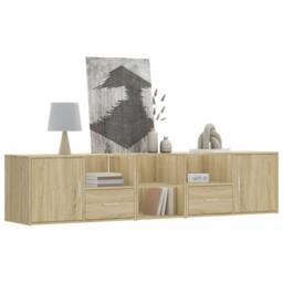 Berkfield Home Corner Cabinet Sonoma Oak 200x40x45 cm Engineered Wood in Brown - Size: 200 x 40 x 45 cm - thumbnail 1