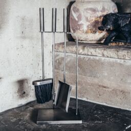 Ivyline Pewter Fireside Companion Set 3 Piece 50cm in Silver
