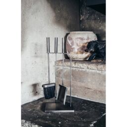 Ivyline Pewter Fireside Companion Set 3 Piece 50cm in Silver - thumbnail 2