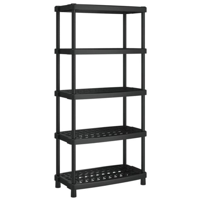 Berkfield Home Storage Shelf 5-Tier Black 93.5x45.5x194.5 cm PP - image 1