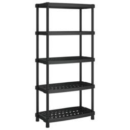 Berkfield Home Storage Shelf 5-Tier Black 93.5x45.5x194.5 cm PP - thumbnail 1