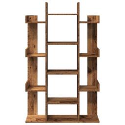 Berkfield Home Book Cabinet Old Wood 86x25.5x140 cm Engineered Wood in Brown - thumbnail 4