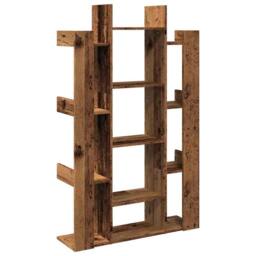 Berkfield Home Book Cabinet Old Wood 86x25.5x140 cm Engineered Wood in Brown - thumbnail 6