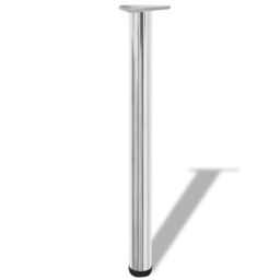 Berkfield Home 4 Height Adjustable Table Legs Chrome 710 mm in Silver - thumbnail 2