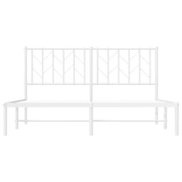 Berkfield Home Metal Bed Frame without Mattress with Headboard White 150x200cm - Size: 150x200 cm - thumbnail 6