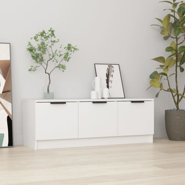 Berkfield Home TV Cabinet White 102x35x36.5 cm Engineered Wood - image 1