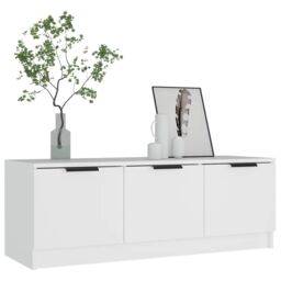 Berkfield Home TV Cabinet White 102x35x36.5 cm Engineered Wood - thumbnail 5