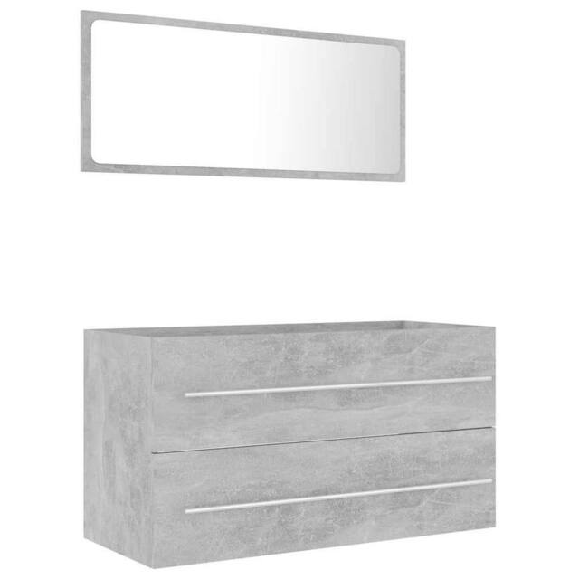 Berkfield Home 2 Piece Bathroom Furniture Set Concrete Grey Engineered Wood - image 1