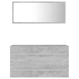 Berkfield Home 2 Piece Bathroom Furniture Set Concrete Grey Engineered Wood - thumbnail 4