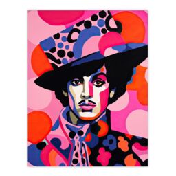 "Wee Blue Coo Wall Art Print The Artist Bright Portrait Pop Music Icon Living Room in Pink - Size: W24"" x H32""" - thumbnail 1