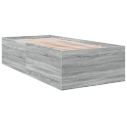 Berkfield Home Bed Frame without Mattress Grey Sonoma 75x190 cm Small Single - thumbnail 3