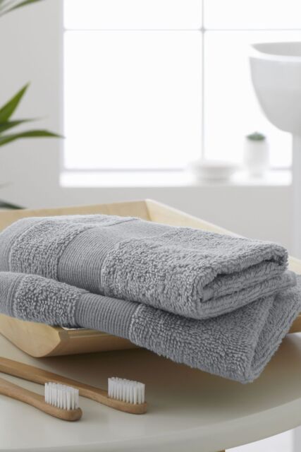 Catherine Lansfield 'Anti Bacterial' Cotton Towels in Silver - Size: Bath Sheet - image 1