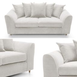 SquareBoxx Lennox Sofa Set 3 Seater in Off-White - thumbnail 3