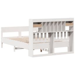 Berkfield Home Bookcase Bed without Mattress White 140x190cm Solid Wood Pine - Size: 140x190 cm - thumbnail 6