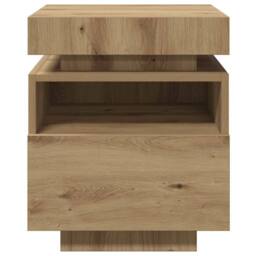 Berkfield Home Decorative Bedside Cabinets with LED Lights 2 pcs Artisan Oak 40x in Brown - thumbnail 8