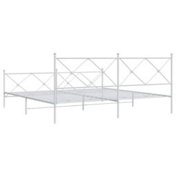 Berkfield Home Metal Bed Frame without Mattress with Footboard White 193x203cm - Size: 193x203 cm - thumbnail 6