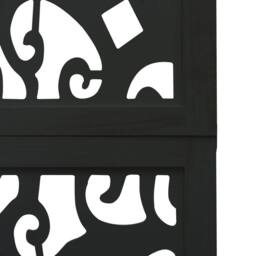 Berkfield Home Room Divider 6 Panels Black Solid Wood Paulownia - thumbnail 6
