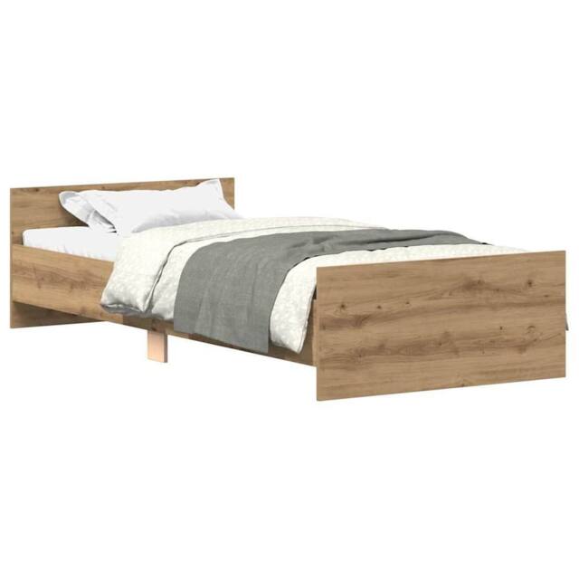 Berkfield Home Bed Frame Frame Artisan Oak 90x190 cm Single Wood in Brown - image 1