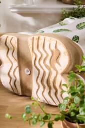 Dibor Large Leaves Indoor Outdoor Welly Boots Planter H29.5 x W24cm in White - thumbnail 5