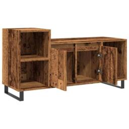 Berkfield Home TV Cabinet Old Wood 100x35x55 cm Engineered Wood in Brown - Size: 100 x 35 x 55 cm - thumbnail 5