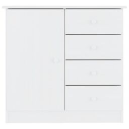 Berkfield Home Sideboard ALTA White 77x35x73 cm Solid Wood Pine - Size: 77 x 35 x 73 cm - thumbnail 3