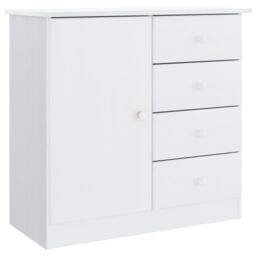 Berkfield Home Sideboard ALTA White 77x35x73 cm Solid Wood Pine - Size: 77 x 35 x 73 cm - thumbnail 2