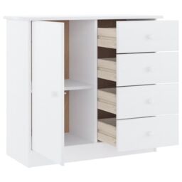 Berkfield Home Sideboard ALTA White 77x35x73 cm Solid Wood Pine - Size: 77 x 35 x 73 cm - thumbnail 4