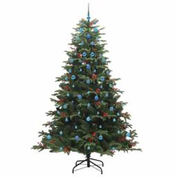 Berkfield Home Elegant Artificial Christmas Tree with 300 LEDs with Stand Green - thumbnail 4