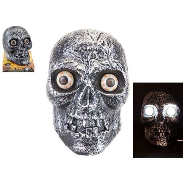 Garden Greatness Sound Activated LED Scary Halloween Skull Prop in Grey - Size: 1 Pack